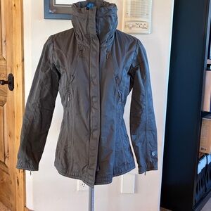 Kuhl Women's  utility Jacket Hooded Water Resistant waxed Gray Size S